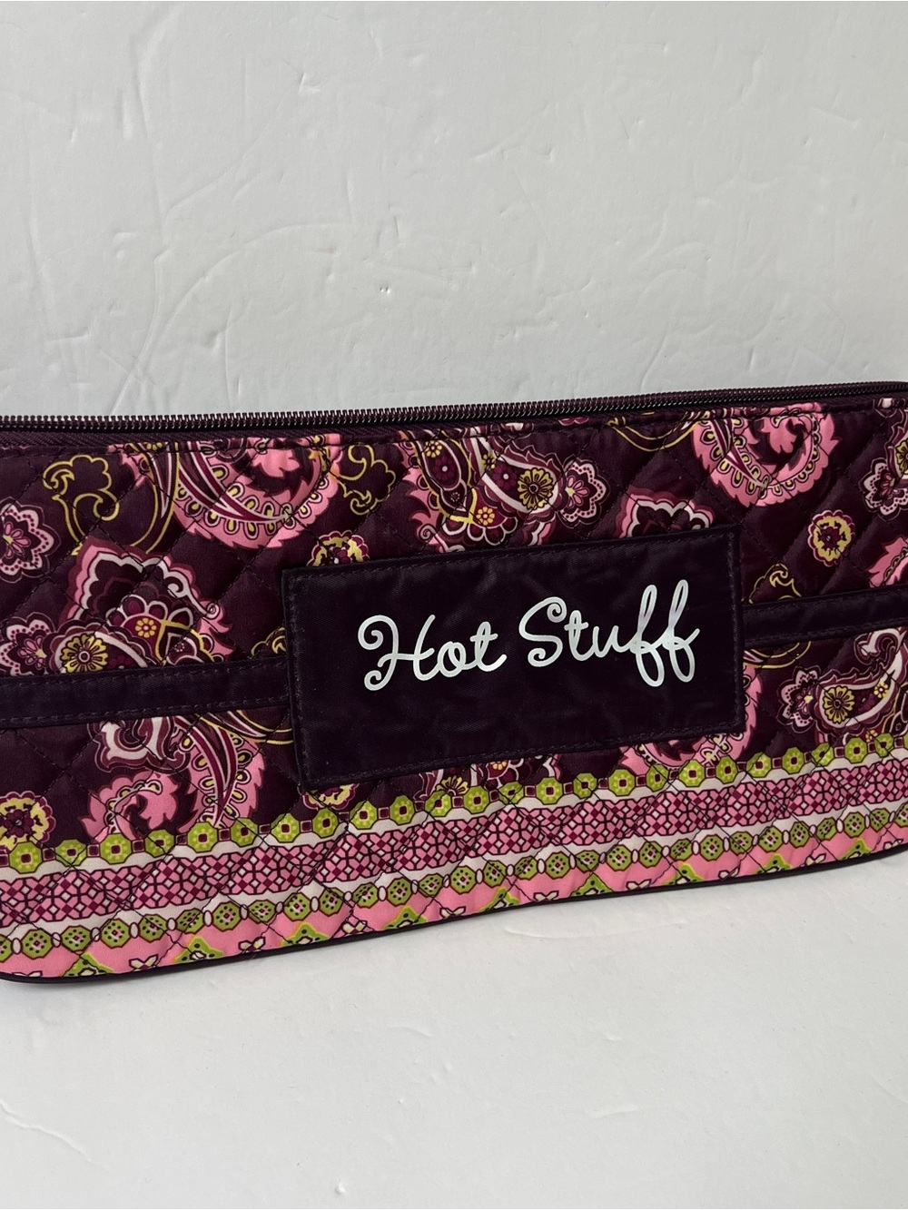 Hot Stuff Quilted Cosmetic Pouch - Pink & Purple Paisley - Picture 3 of 9